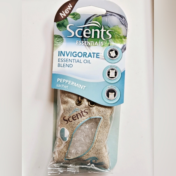NWT 》3×《 SCENTS ESSENTIALS INVIGORATE ESSENTIAL OIL BLEND PEPPERMINT SACHETS! - Picture 5 of 11